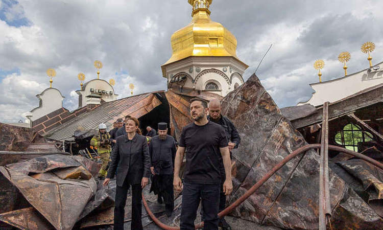 Historic Ukrainian monastery damaged,  10 people killed during Russian attacks